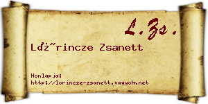 Lőrincze Zsanett névjegykártya