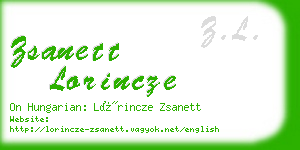 zsanett lorincze business card